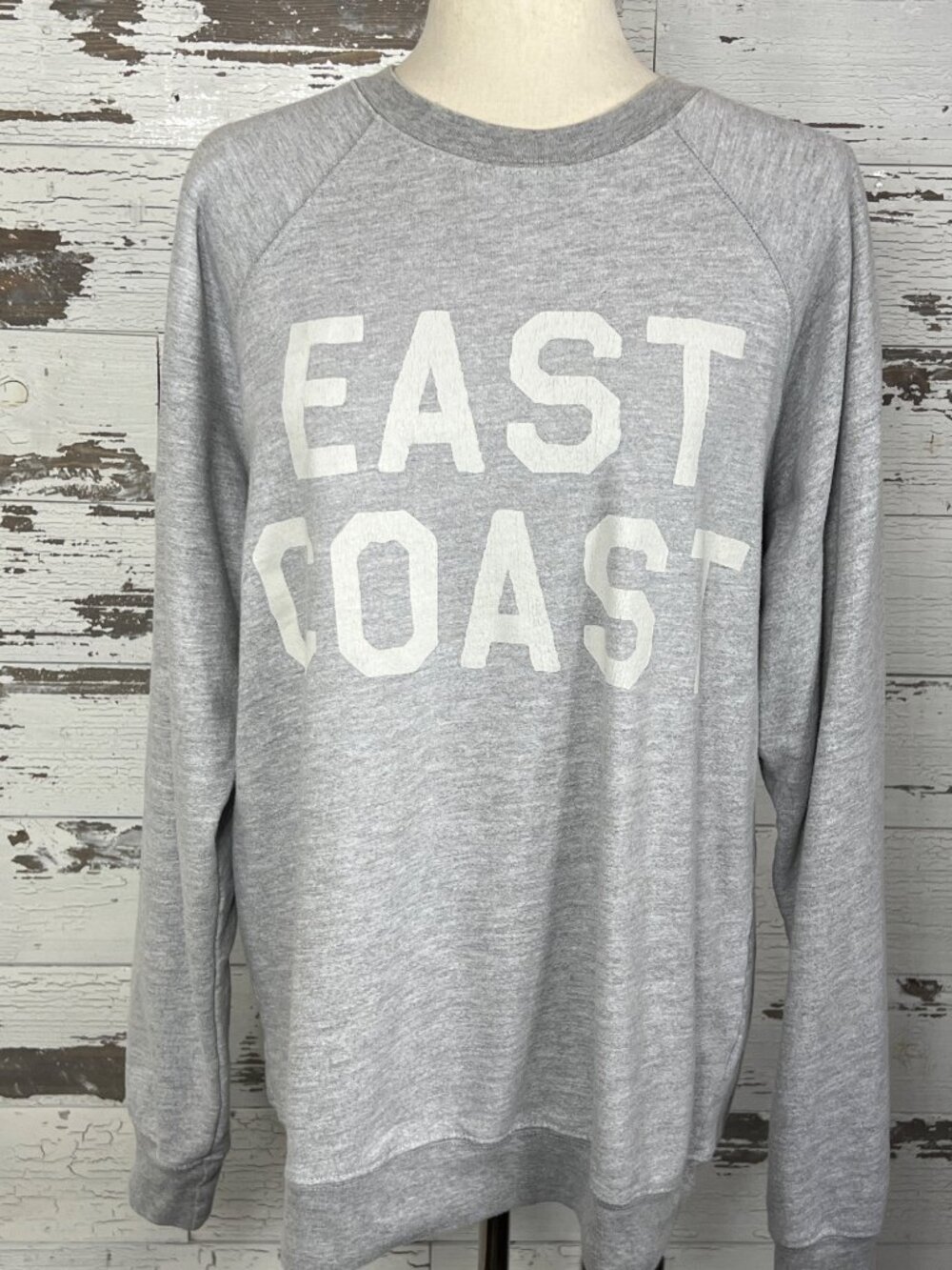 RETROBRAND East Coast Oversize Sweatshirt Gray Unisex Sz S EUC